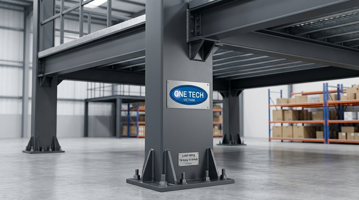 Cột trụ kệ sàn mezzanine chịu tải Cột trụ thép chịu lực của kệ sàn mezzanine công nghiệp