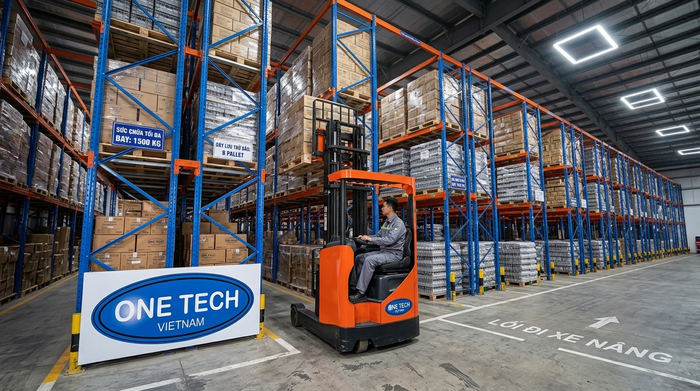 Hình ảnh kệ drive in thực tế xe nâng vào kệ Hình ảnh kệ drive in thực tế với xe nâng vào trong lòng kệ
