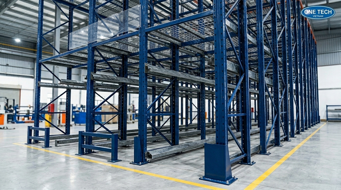 Hình ảnh kệ drive in thực tế khung cột Hình ảnh kệ drive in thực tế khung cột chịu tải
