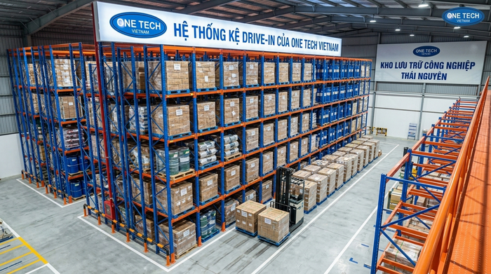 Kệ drive in Thái Nguyên trong kho pallet công nghiệp Kệ drive in Thái Nguyên trong kho pallet công nghiệp