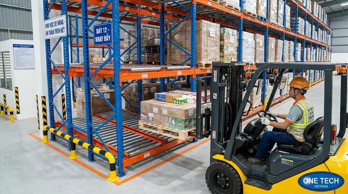 An toàn vận hành kệ push back Lưu ý an toàn khi vận hành kệ push back bằng xe nâng
