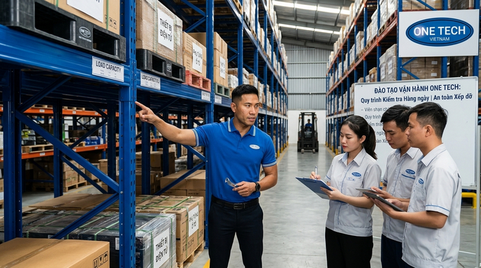 Đào tạo quy trình vận hành kệ kho sau lắp đặt Bàn giao và đào tạo vận hành kệ kho trung chuyển