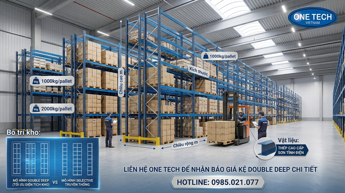 Báo giá Kệ Double Deep Thái Nguyên theo dự án Báo giá Kệ Double Deep Thái Nguyên theo tải trọng kích thước và layout kho