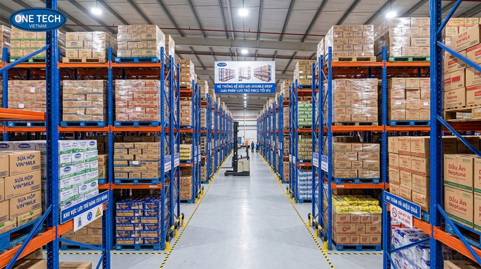 Kệ Double Deep cho kho phân phối hàng tiêu dùng Kệ Double Deep cho kho phân phối hàng tiêu dùng đóng pallet