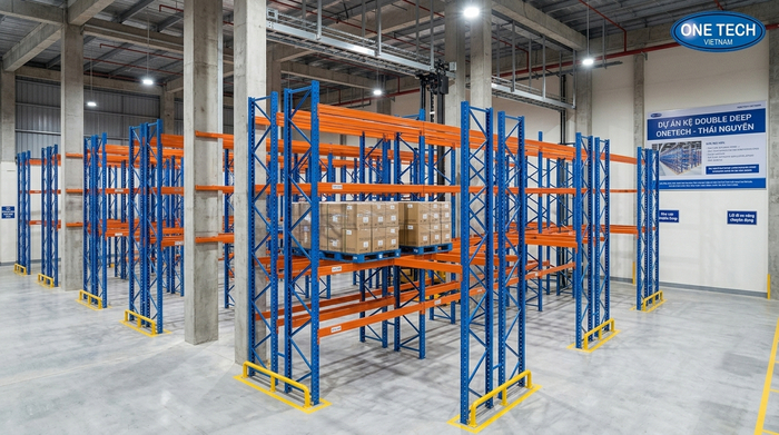 Cấu tạo Kệ Double Deep Thái Nguyên Cấu tạo hệ thống Kệ Double Deep Thái Nguyên gồm khung chân trụ thanh beam và pallet