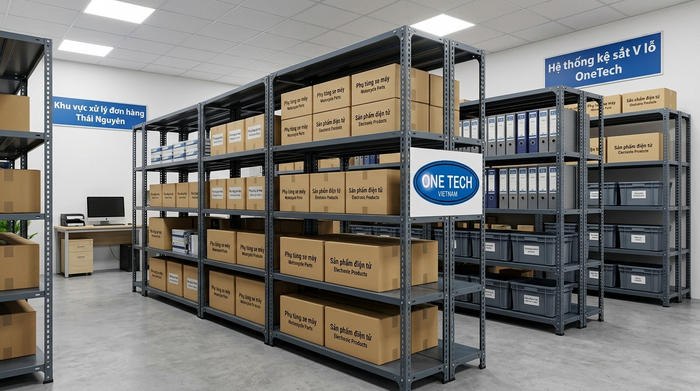 Kệ sắt v lỗ cho kho nhỏ tại Thái Nguyên