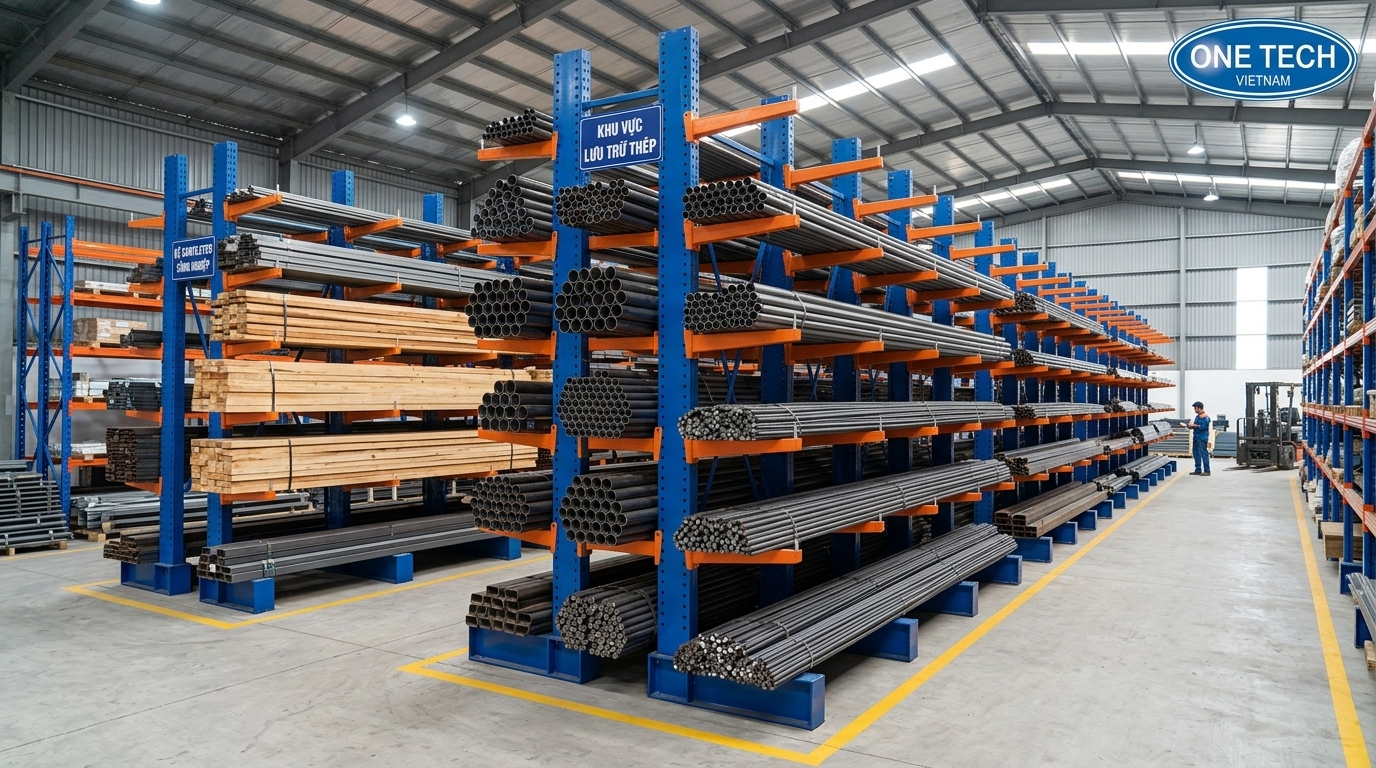 Kệ tay đỡ trong kho công nghiệp Thái Nguyên Kệ tay đỡ Thái Nguyên ứng dụng trong kho vật tư công nghiệp