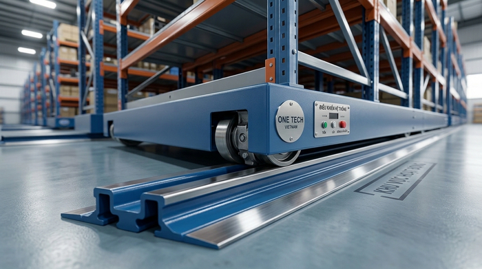 Kiểm tra ray dẫn hướng kệ kho di động Kiểm tra ray dẫn hướng của kệ kho di động tại Thái Nguyên