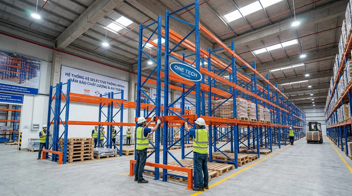 Lắp đặt Kệ Selective Thái Nguyên tại kho hàng công nghiệp