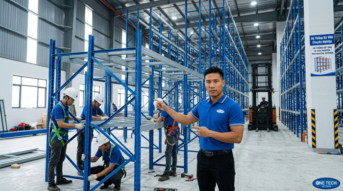 Lắp đặt kệ VNA tại Thái Nguyên Lắp đặt hệ kệ VNA tại kho công nghiệp Thái Nguyên
