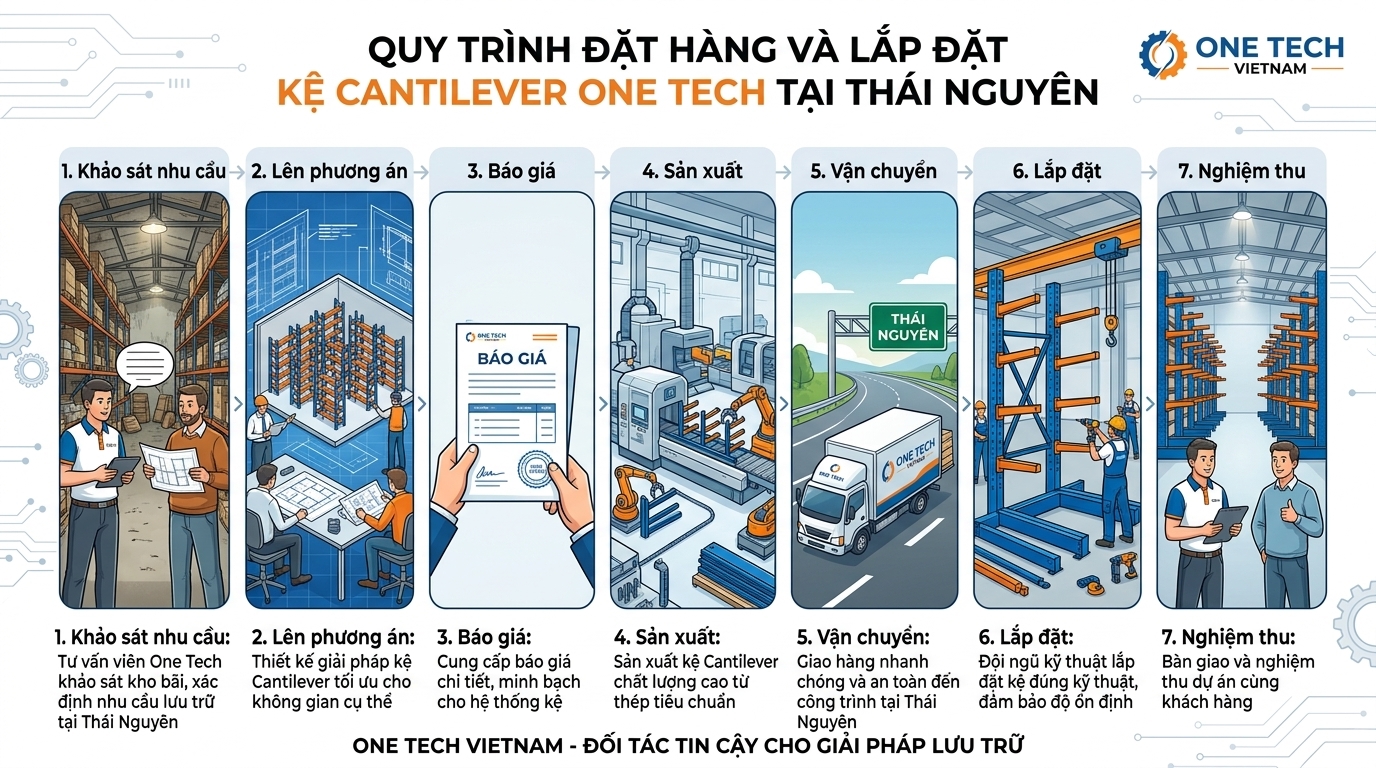 Quy trình đặt hàng kệ tay đỡ Thái Nguyên Quy trình đặt hàng kệ tay đỡ Thái Nguyên từ khảo sát đến nghiệm thu