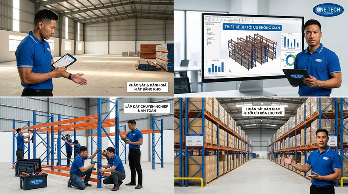 Quy trình triển khai kệ kho từ khảo sát đến bàn giao Quy trình khảo sát lắp đặt kệ kho trung chuyển Thái Nguyên