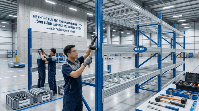 Quy trình lắp đặt kệ kho thông minh Thái Nguyên
