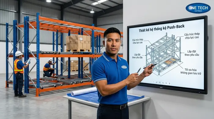 Quy trình lắp đặt kệ push back Thái Nguyên Quy trình tư vấn thiết kế và lắp đặt kệ push back Thái Nguyên