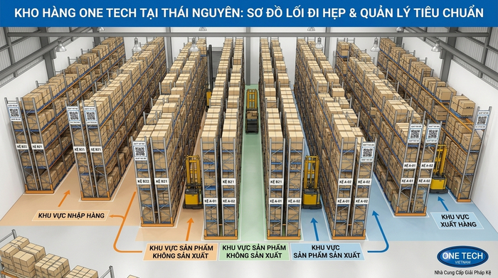 Tối ưu không gian kho hàng Thái Nguyên Sơ đồ tối ưu không gian kho hàng bằng kệ narrow aisle tại Thái Nguyên