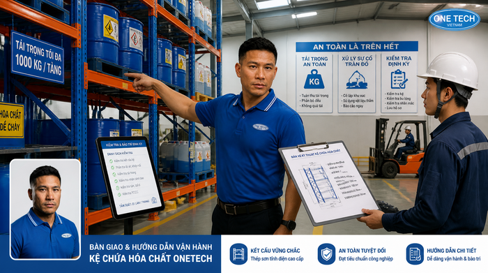 Quy trình lắp đặt kệ kho hóa chất Thái Nguyên