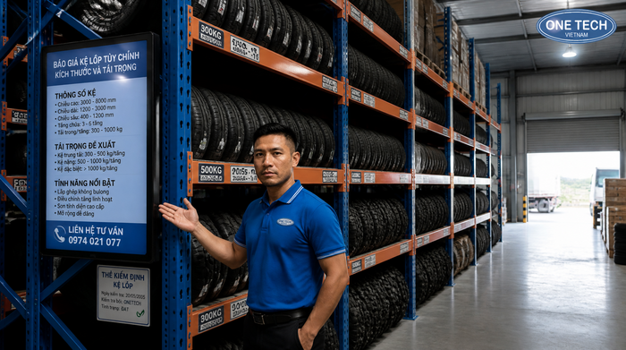 Báo giá kệ để lốp xe theo kích thước và tải trọng
