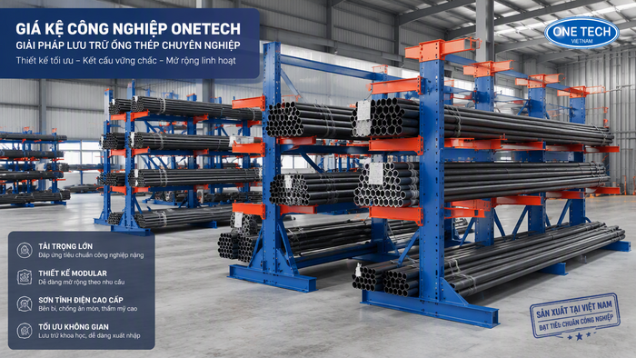 Báo giá kệ để ống thép Thái Nguyên theo thiết kế kho