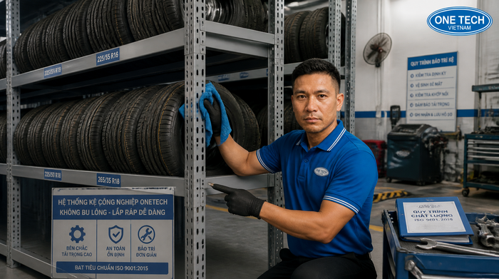Bảo trì kệ để lốp xe trong garage ô tô
