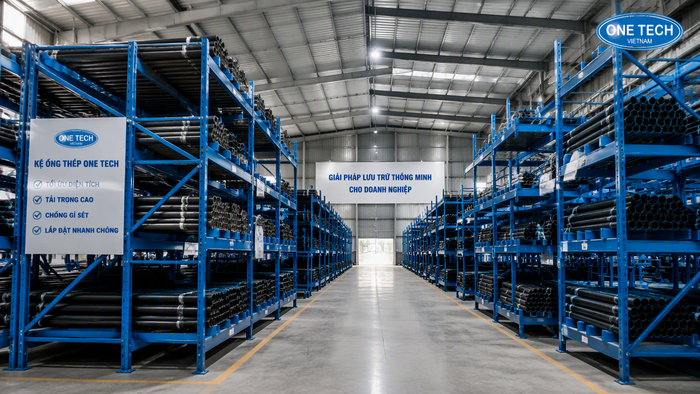 Bố trí kho kệ để ống thép Thái Nguyên tối ưu lối đi