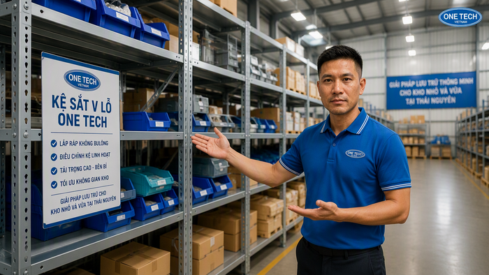 Kệ kho chứa hàng bằng sắt lỗ tại Thái Nguyên cho kho nhỏ