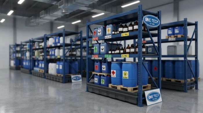 Kệ kho hóa chất Thái Nguyên trong nhà xưởng công nghiệp