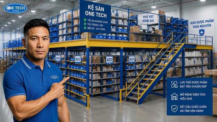 Kệ sàn lửng Mezzanine kho dược phẩm Kệ sàn lửng Mezzanine cho kho dược phẩm tại Thái Nguyên