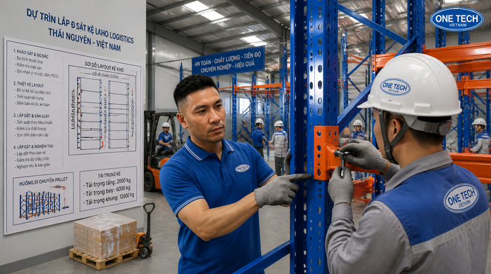 Lắp đặt kệ kho logistics tại Thái Nguyên