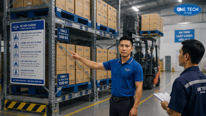 Lắp đặt và vận hành kệ xếp chồng Thái Nguyên an toàn bằng xe nâng