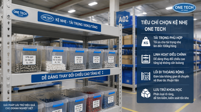 Tiêu chí chọn kệ tải trọng nhẹ Thái Nguyên Tiêu chí chọn kệ tải trọng nhẹ Thái Nguyên theo tải trọng và không gian kho