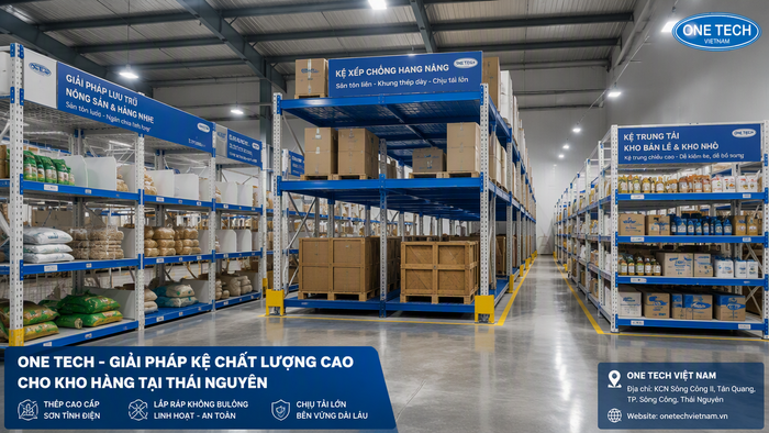 Ứng dụng kệ xếp chồng Thái Nguyên cho kho nông sản công nghiệp và bán lẻ