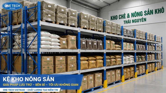 Kệ kho nông sản Thái Nguyên cho kho chè thông thoáng Kệ kho nông sản Thái Nguyên dùng cho kho chè và nông sản khô
