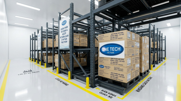 Kệ kho thực phẩm an toàn cho thủy hải sản Kệ kho thực phẩm an toàn hỗ trợ sắp xếp hàng thủy hải sản theo lô
