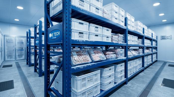 Kệ kho thủy hải sản Thái Nguyên cho kho lạnh Kệ kho thủy hải sản Thái Nguyên trong kho lạnh xếp thùng hải sản đông lạnh
