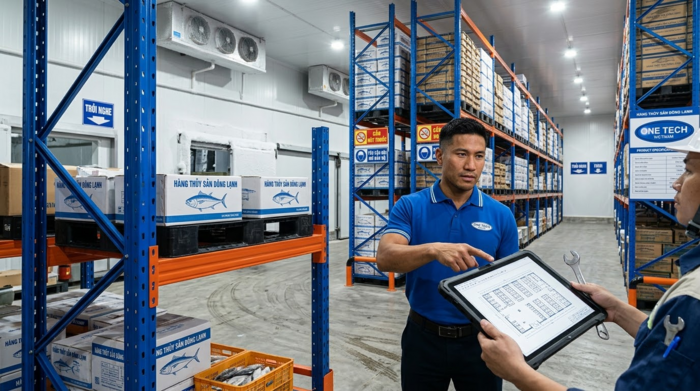 Lắp đặt kệ kho thủy hải sản Thái Nguyên Lắp đặt kệ kho thủy hải sản tại Thái Nguyên theo bản vẽ mặt bằng