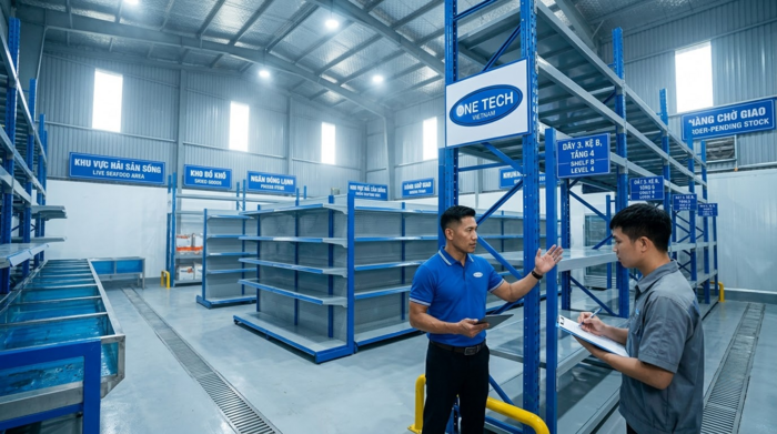 Tư vấn kệ kho thủy hải sản theo mặt bằng Tư vấn thiết kế kệ kho thủy hải sản theo mặt bằng thực tế tại Thái Nguyên
